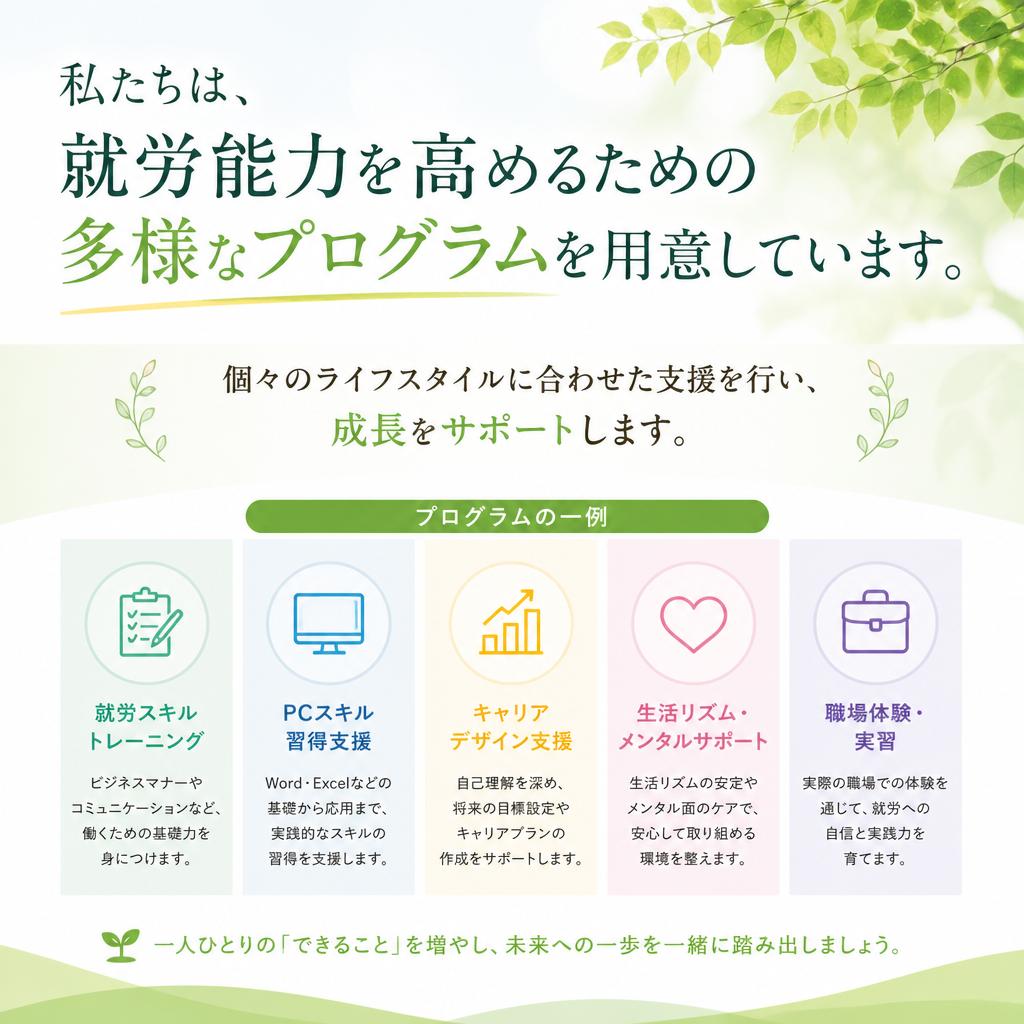 多彩な支援プログラム