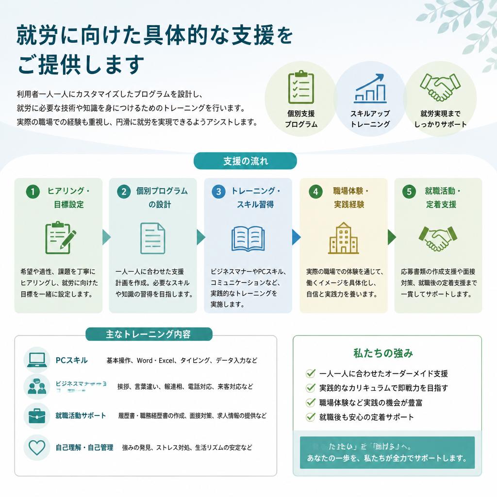 就労支援の具体的なステップ