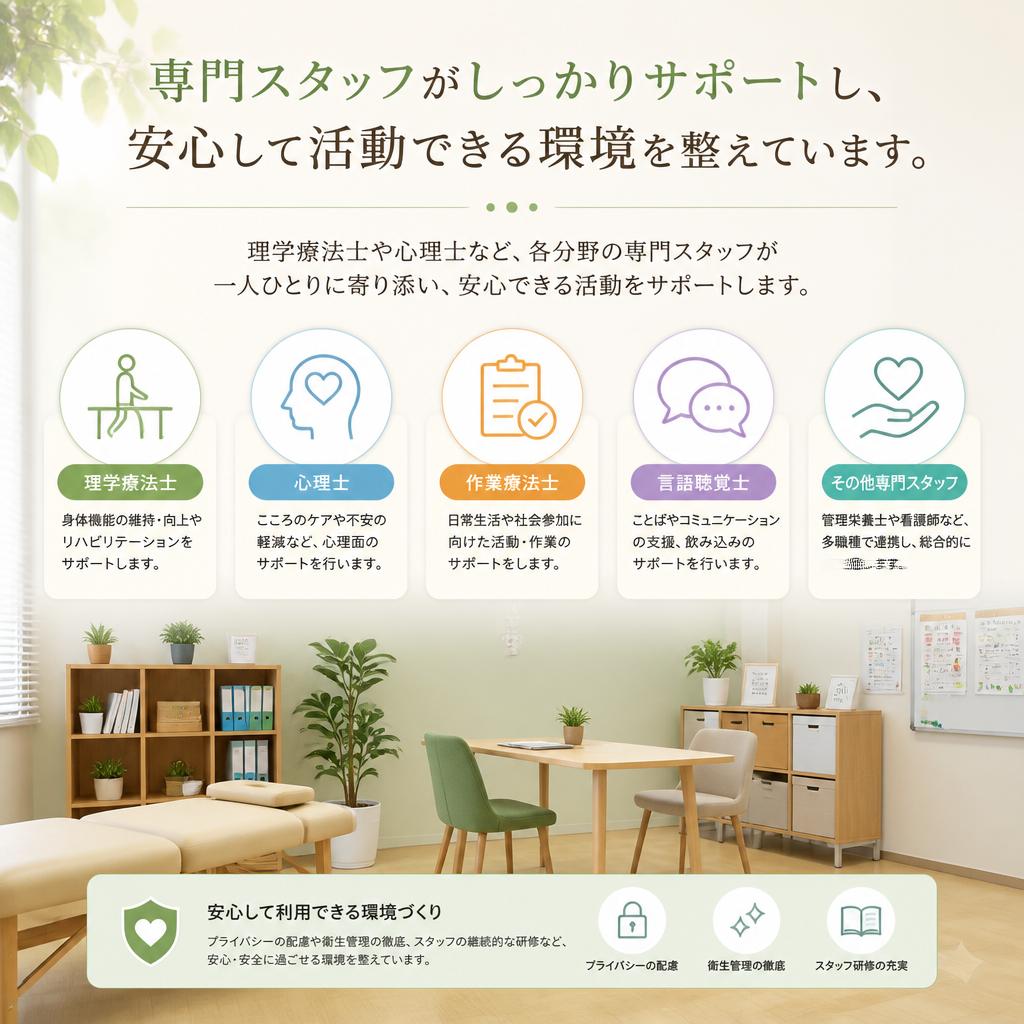 専門性を持つスタッフのサポート
